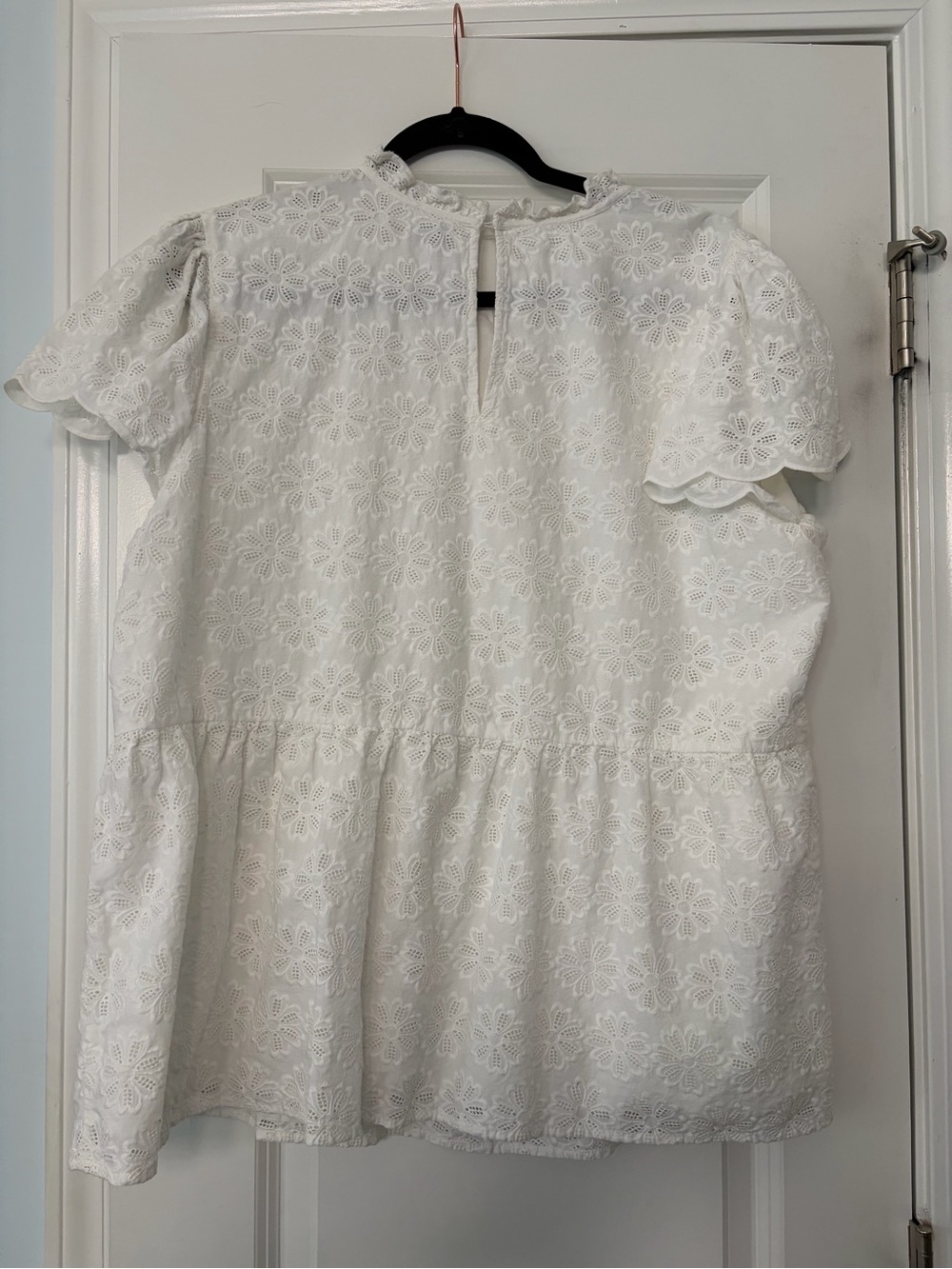 crown & ivy White Eyelet Ruffle Neck Tunic - Picture 2 of 3